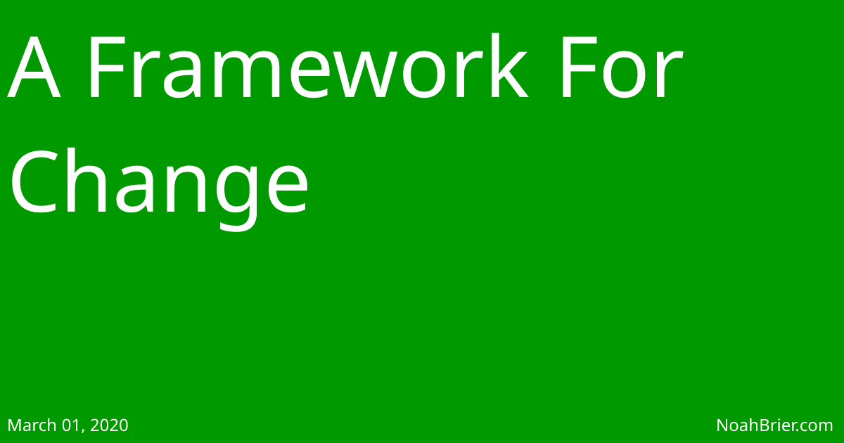 A Framework for Change